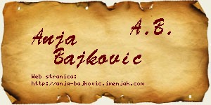 Anja Bajković vizit kartica